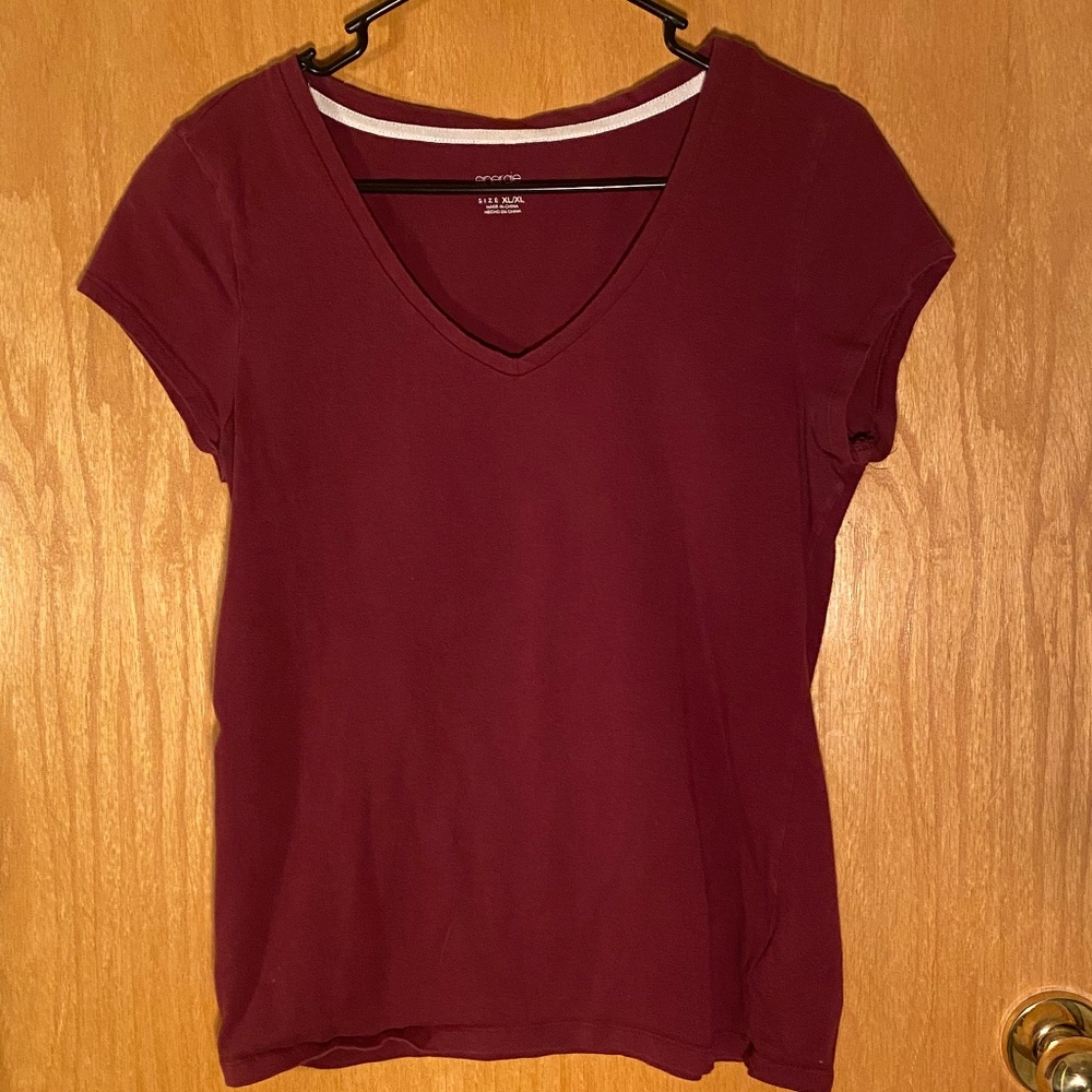 Burgundy Cotton T-Shirt